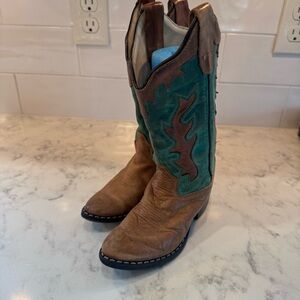Old West Kids Leather Cowboy Boots Style 8181 – Size 11.5 Youth